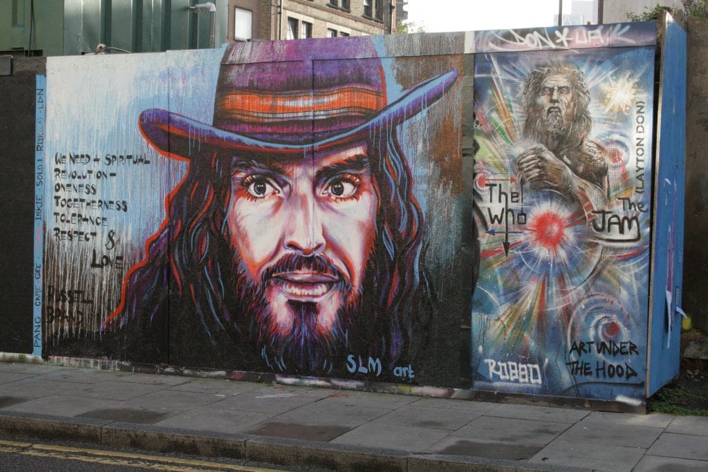 Russell Brand street art in Hackney.