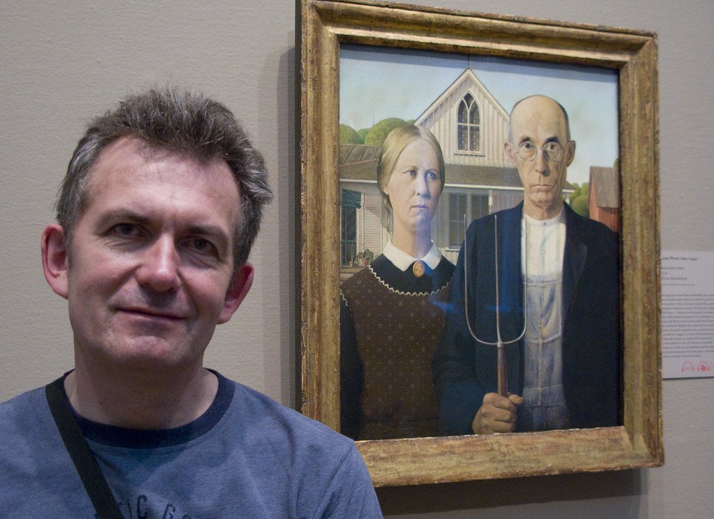 American Gothic by Grant Wood is a must-see.