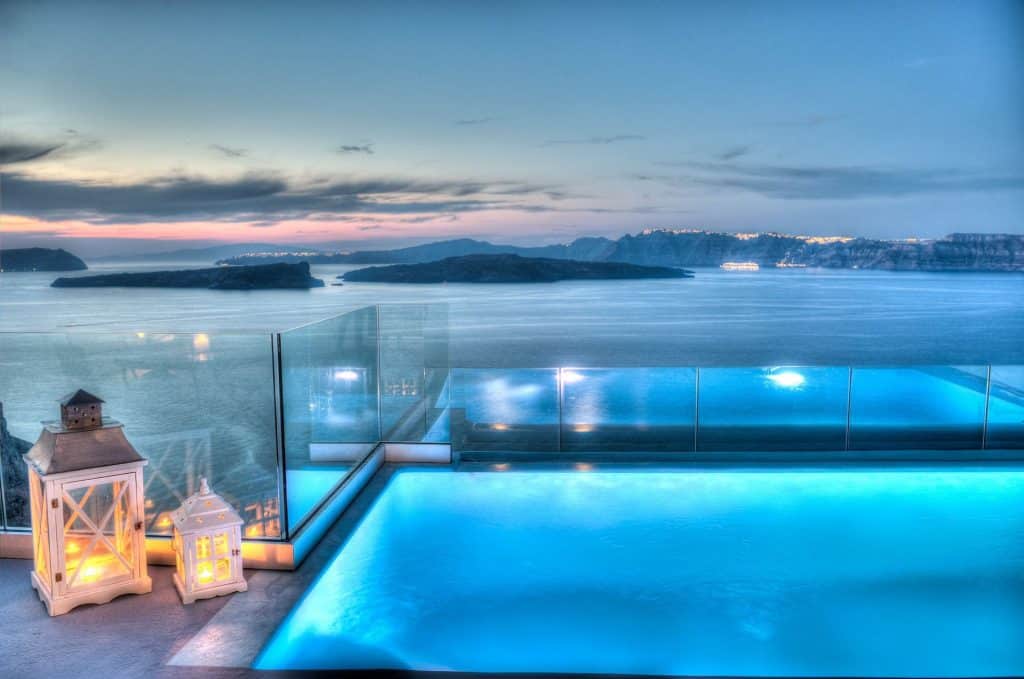 Astarte Suites has one of the best infinity pools in Santorini.