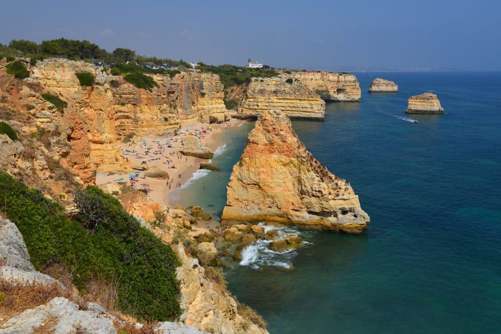 Praia da Marinha is an iconic beach.