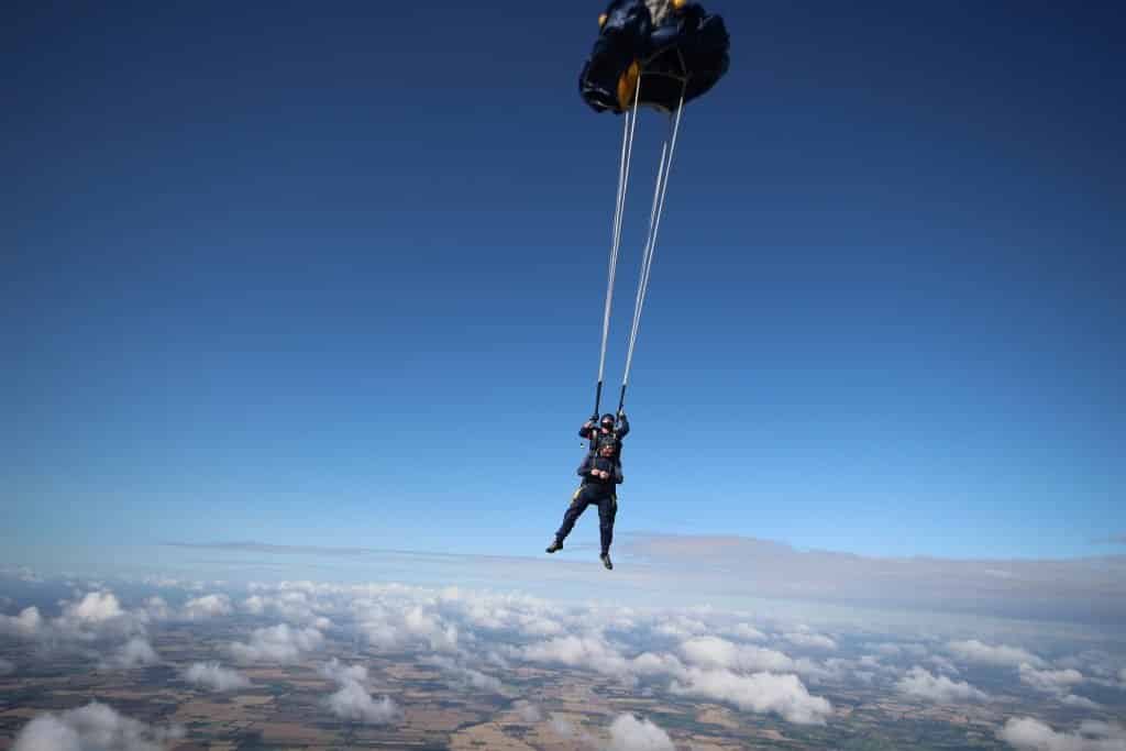 Going skydiving is one of the top life goal ideas.