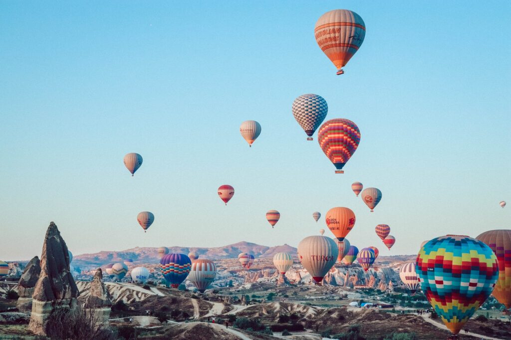 Take a hot air balloon ride this winter. 