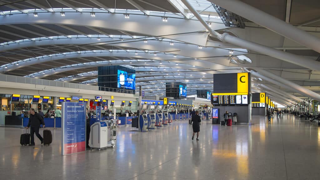 Heathrow Airport is one of the largest airports in Europe.