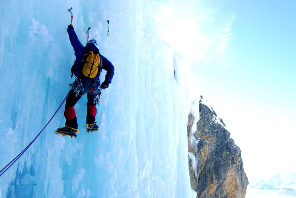 Ice-climbing is popular among extreme climbers.
