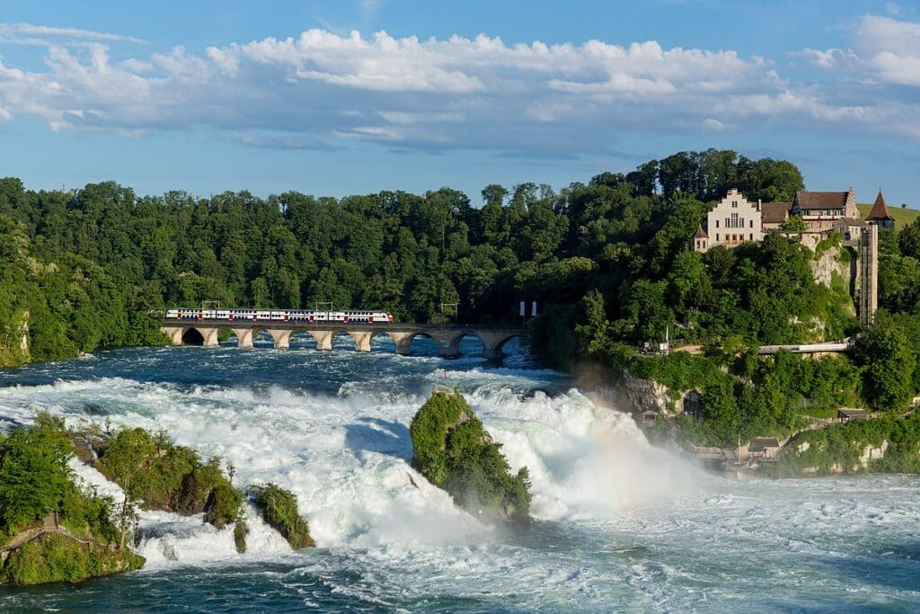 Rhine Falls is one of the most beautiful waterfalls in Europe.