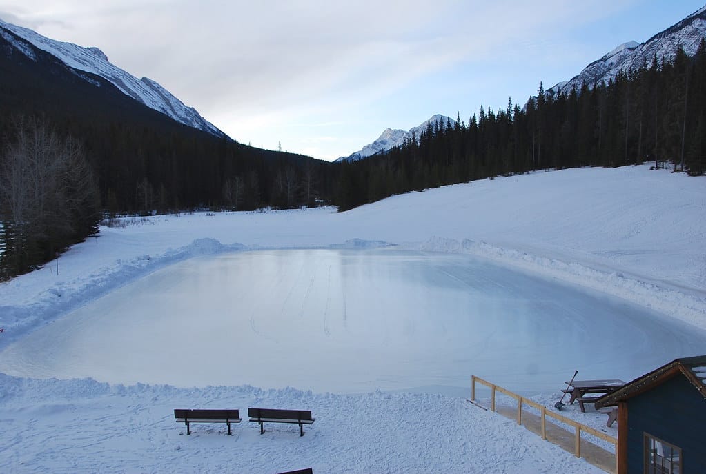 Ice-skating is one of the best things to do in Banff in winter.