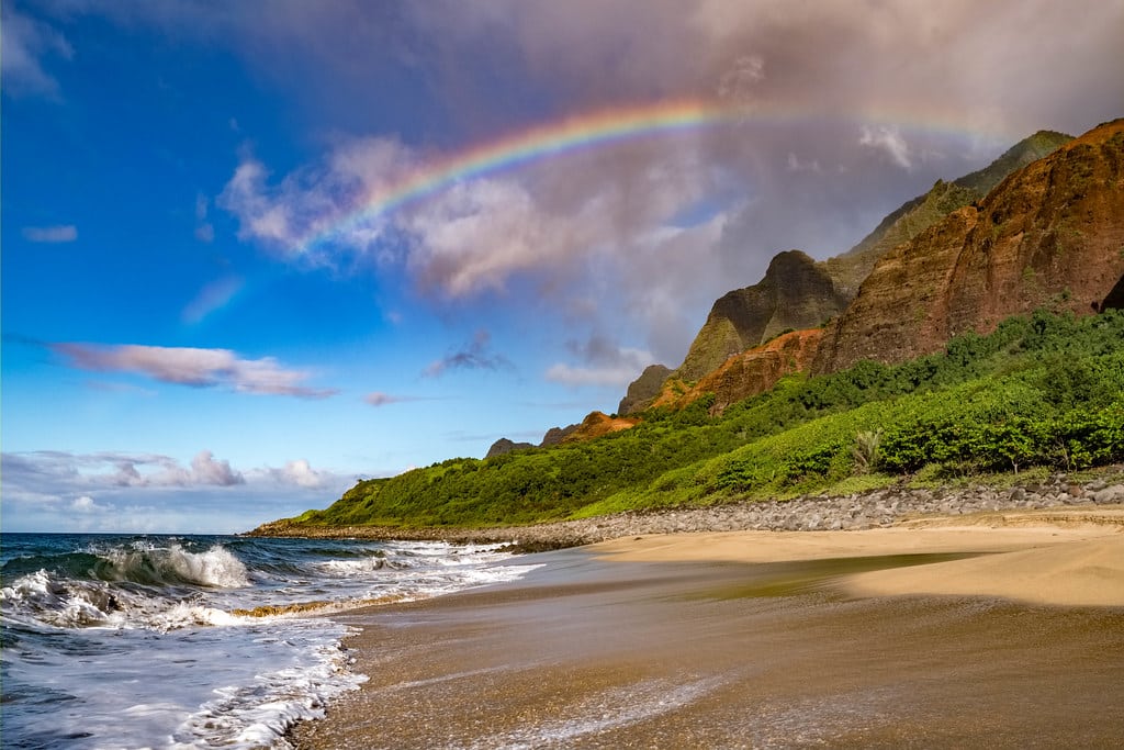 This is a remote and rugged beach.