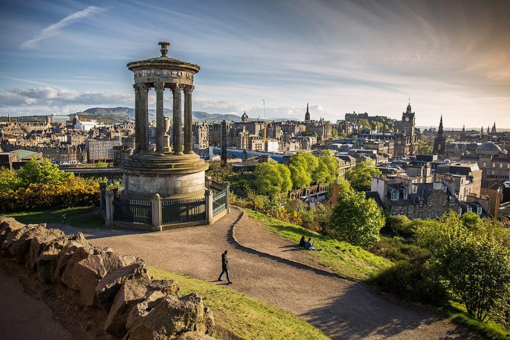 Calton Hill offers one of the best views over the city.