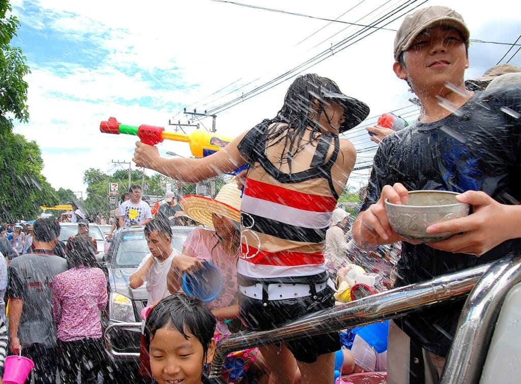 Songkran occurs every year from 9 April, and celebrations last until 15 April.