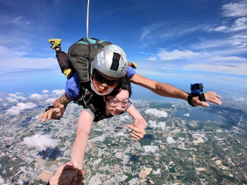 Pattaya is one of the best places in the world for skydiving.