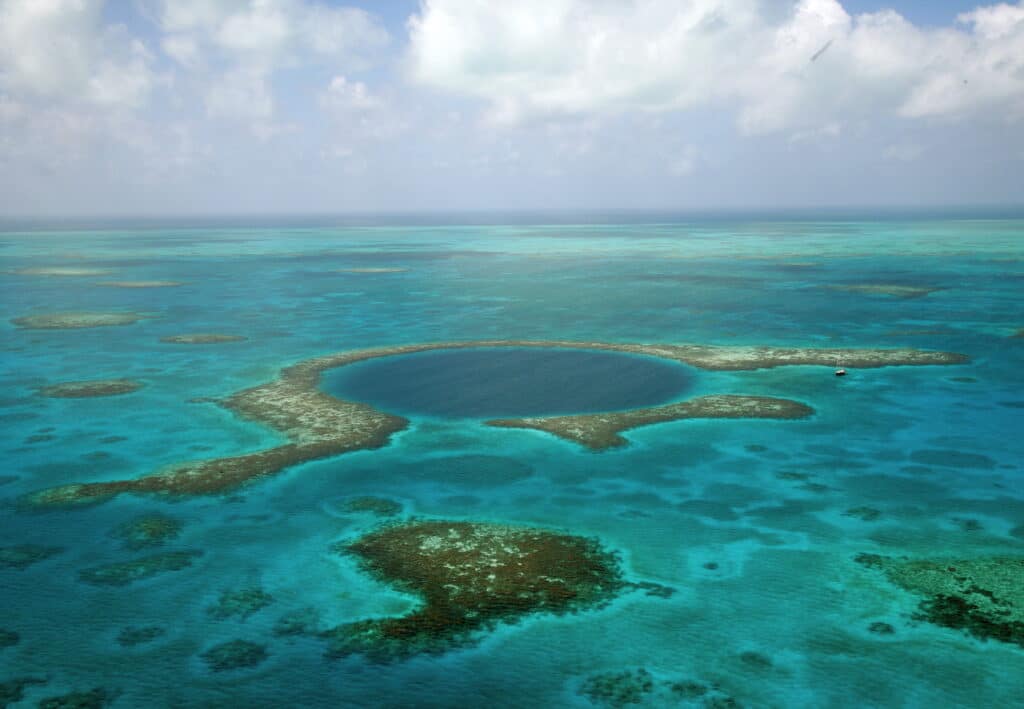 Blue Hole Belize is one of the best places in the world for skydiving.