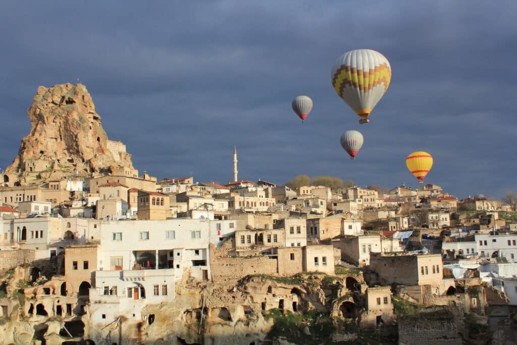 Cappadocia is famous for its hot air balloons.