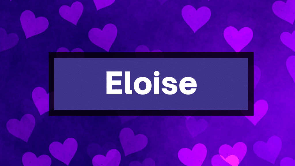 The name Eloise written in white against a purple background.