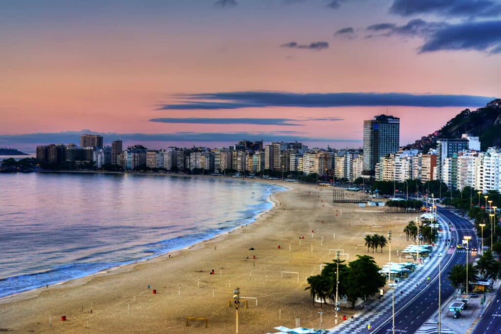 City Buildings Near Body of Water at Copacabana Beach.