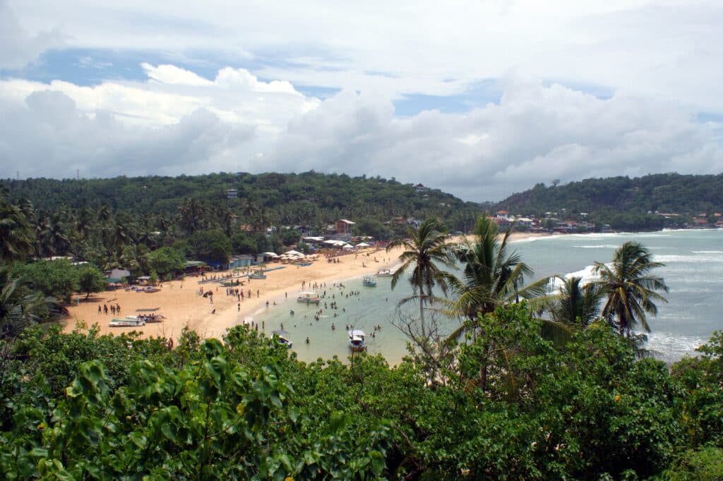 Top view of Unawatuna beach.